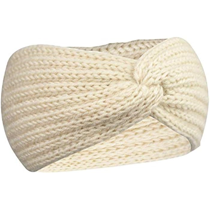 DRESHOW 4 Pack Crochet Knit Turban Headband Warm Bulky Crocheted Head Wrap Headband Ear Warmer for Women - Image 4